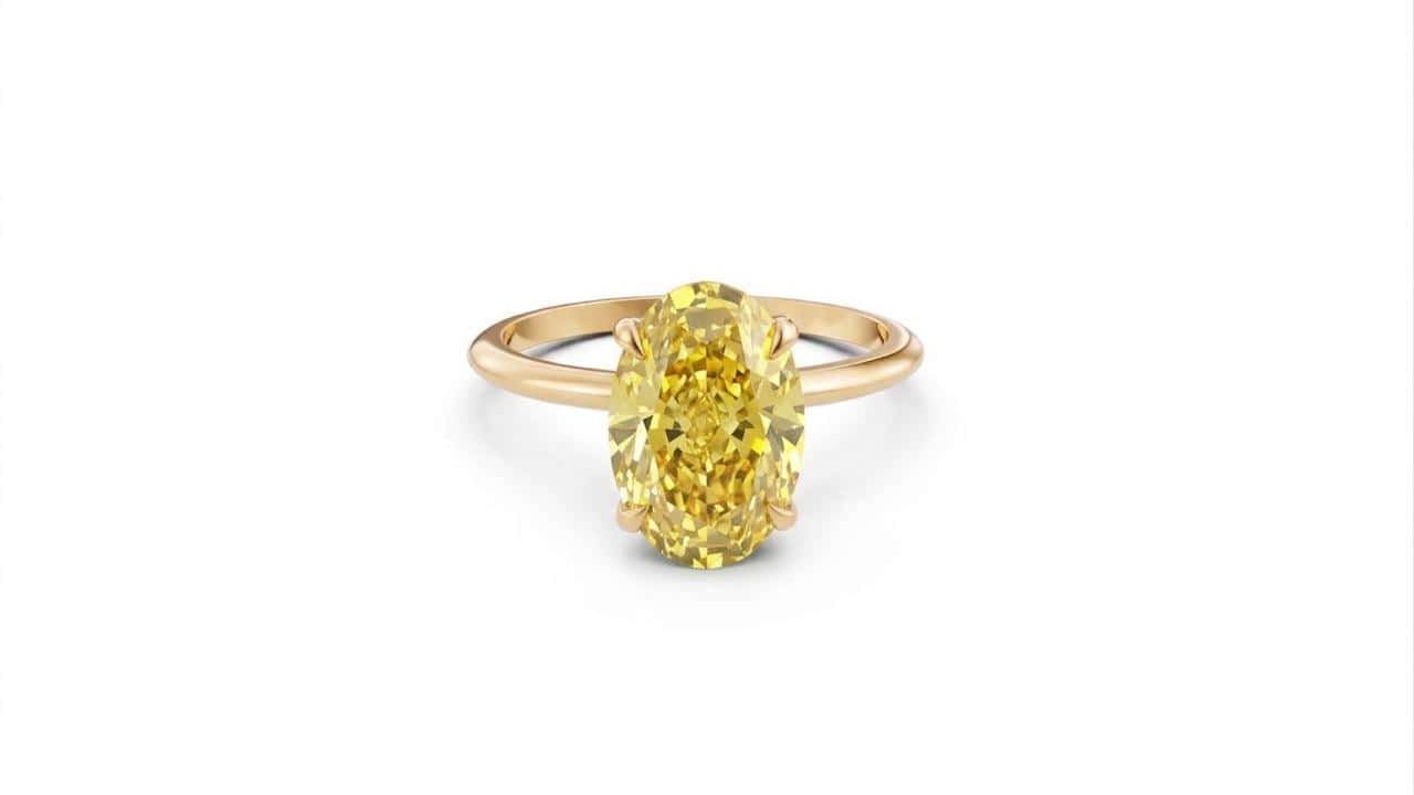 18k yellow gold ring, size 5US, with a GIA-certified diamond (ref. 1555060844)